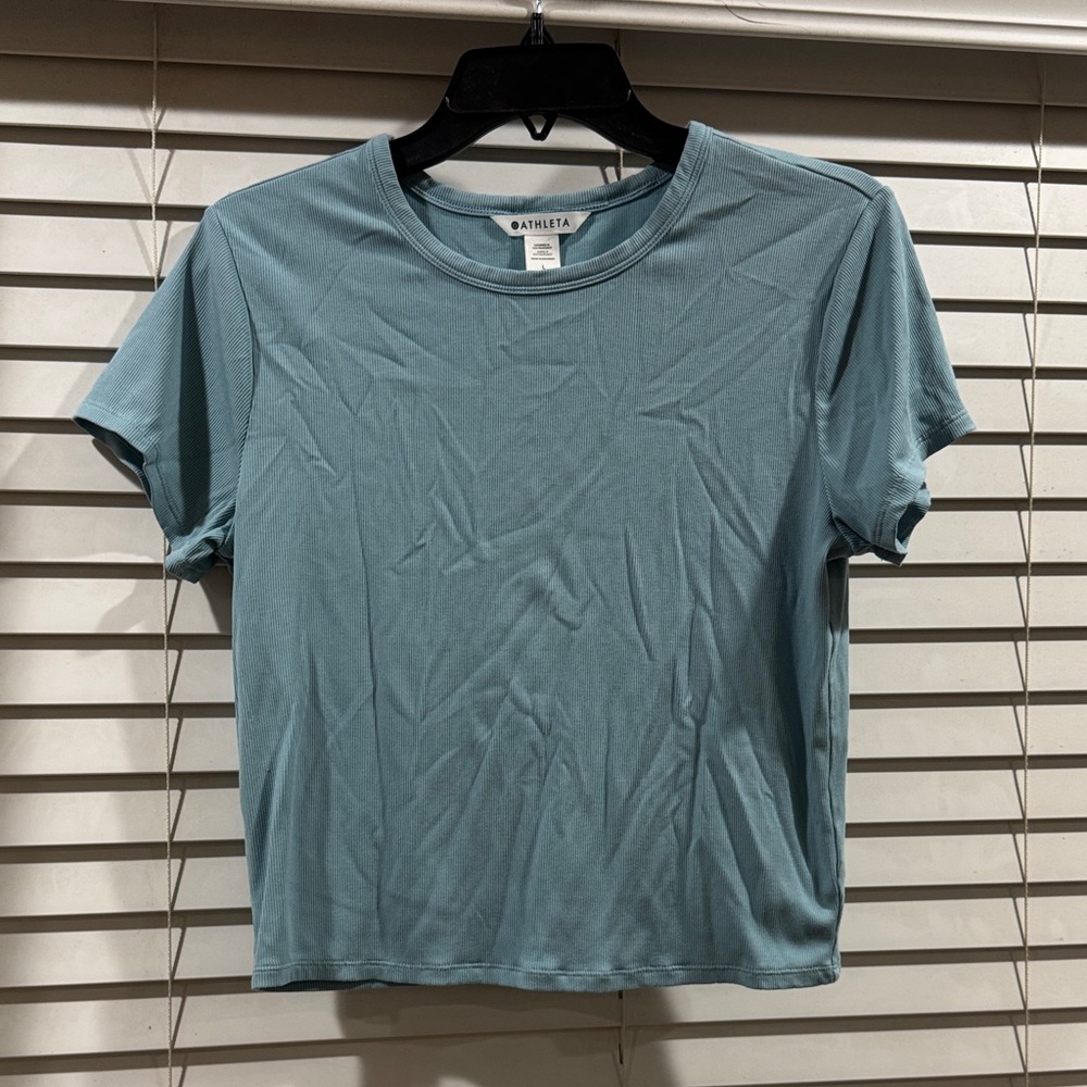 Athleta Women's Dusty Blue Short Sleeve Performance Tee